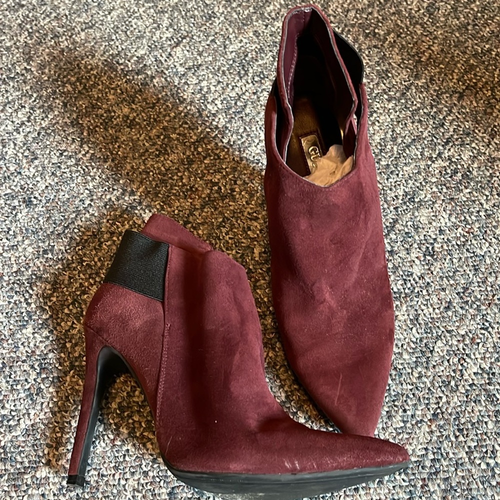 Guess burgundy stiletto booties